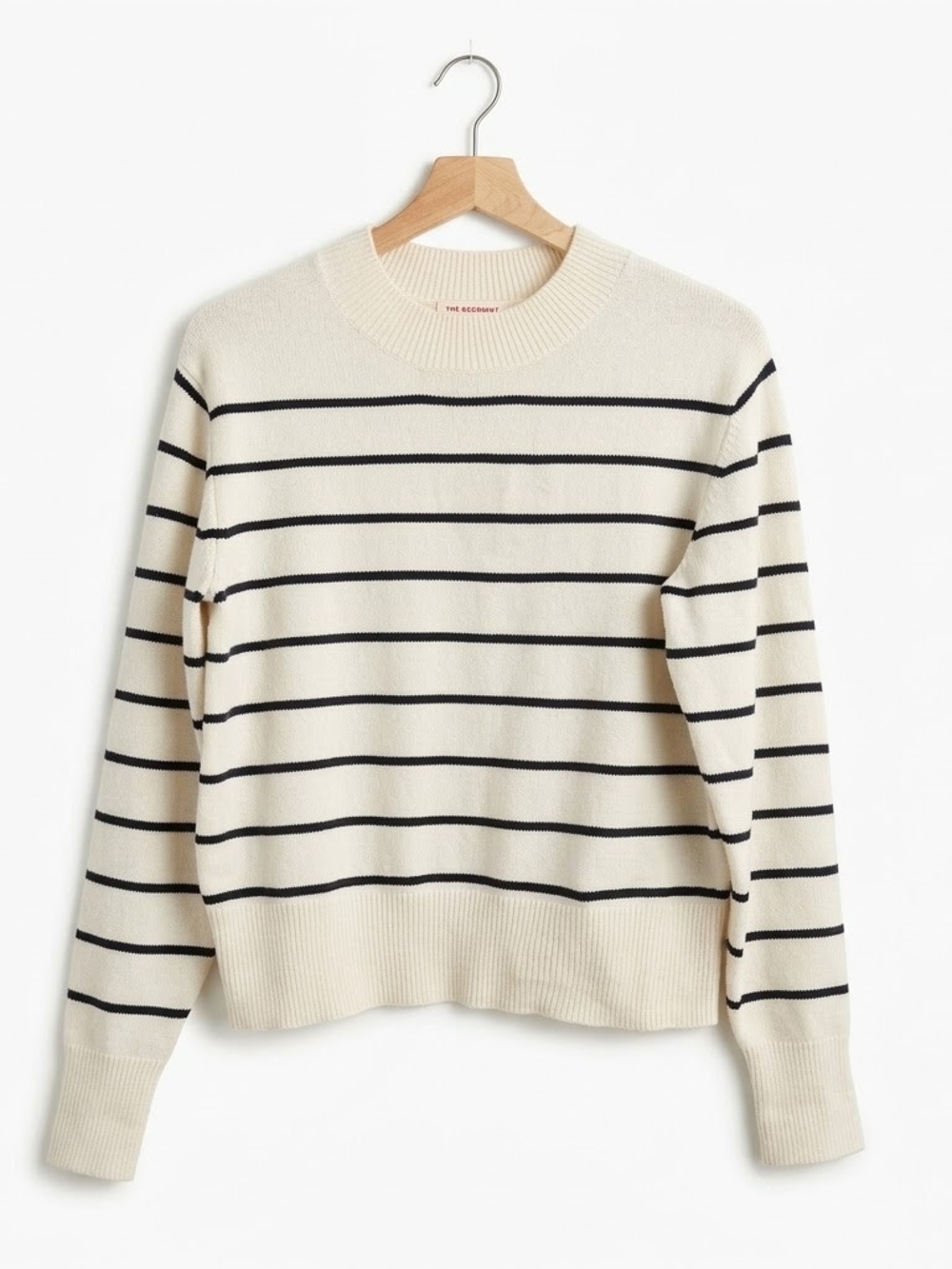 JOE Fresh Women's S/P Striped Crewneck Knit Sweater Cream/Black Nautical Fall